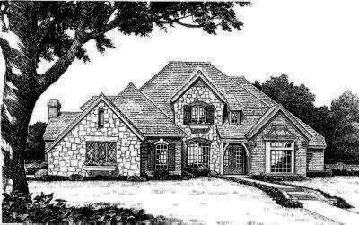 English Country house plans 8-541 - front exterior, 3,589 sq ft, 4 bed, 3 bath house plans | Monster House Plans