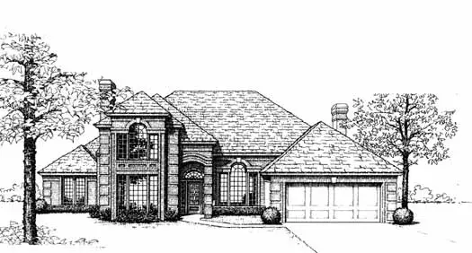 European house plans 8-542 - front exterior, 3,605 sq ft, 4 bed, 3 bath house plans | Monster House Plans
