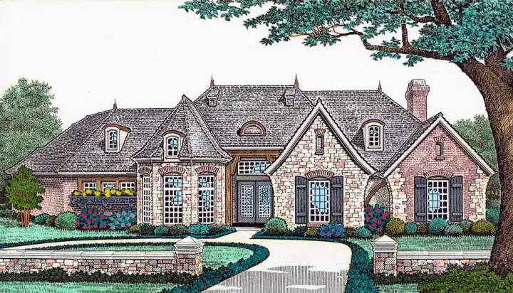 Traditional house plans 8-547 - front exterior, 3,686 sq ft, 3 bed, 3 bath house plans | Monster House Plans