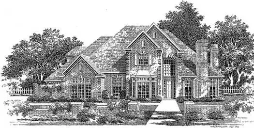 Traditional house plans 8-554 - front exterior, 3,480 sq ft, 5 bed, 3 bath house plans | Monster House Plans
