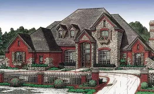 Traditional house plans 8-559 - front exterior, 3,612 sq ft, 4 bed, 3 bath house plans | Monster House Plans
