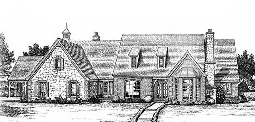 Country house plans 8-581 - front exterior, 4,082 sq ft, 4 bed, 3 bath house plans | Monster House Plans