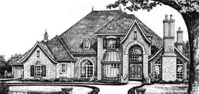 European house plans 8-583 - front exterior, 4,101 sq ft, 4 bed, 3 bath house plans | Monster House Plans
