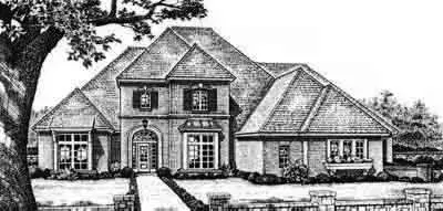 Traditional house plans 8-589 - front exterior, 4,187 sq ft, 4 bed, 3 bath house plans | Monster House Plans