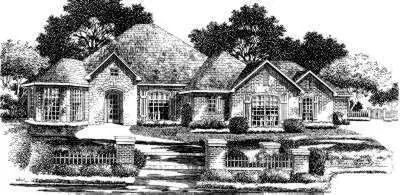 Traditional house plans 8-591 - front exterior, 3,741 sq ft, 6 bed, 3 bath house plans | Monster House Plans