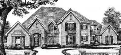 Traditional house plans 8-597 - front exterior, 4,518 sq ft, 4 bed, 4 bath house plans | Monster House Plans