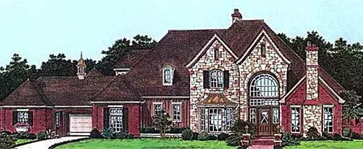 Luxury house plans 8-599 - front exterior, 4,614 sq ft, 6 bed, 5 bath house plans | Monster House Plans