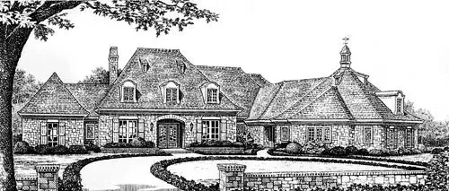 European house plans 8-604 - front exterior, 5,159 sq ft, 4 bed, 5 bath house plans | Monster House Plans