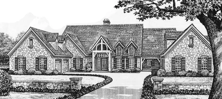 English Country house plans 8-605 - front exterior, 5,177 sq ft, 4 bed, 4 bath house plans | Monster House Plans