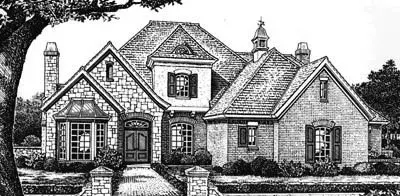 Traditional house plans 8-619 - front exterior, 3,064 sq ft, 4 bed, 3 bath house plans | Monster House Plans