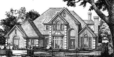 European house plans 8-629 - front exterior, 3,386 sq ft, 4 bed, 3 bath house plans | Monster House Plans
