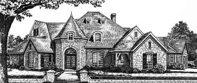 English Country house plans 8-641 - front exterior, 4,023 sq ft, 4 bed, 4 bath house plans | Monster House Plans