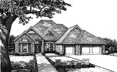 Traditional house plans 8-644 - front exterior, 2,235 sq ft, 3 bed, 2 bath house plans | Monster House Plans