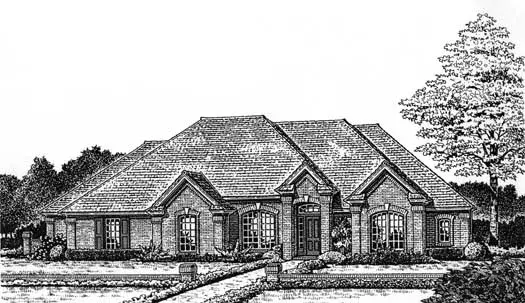 Traditional house plans 8-646 - front exterior, 2,289 sq ft, 4 bed, 3 bath house plans | Monster House Plans