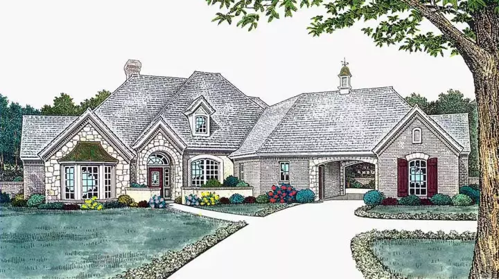 Traditional house plans 8-648 - front exterior, 2,332 sq ft, 3 bed, 2 bath house plans | Monster House Plans