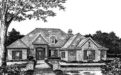 Traditional house plans 8-650 - front exterior, 2,424 sq ft, 4 bed, 3 bath house plans | Monster House Plans