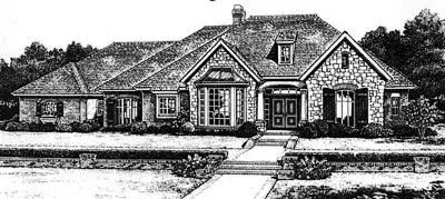 Traditional house plans 8-653 - front exterior, 2,531 sq ft, 3 bed, 2 bath house plans | Monster House Plans