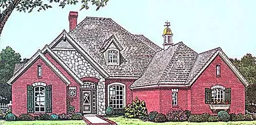 English Country house plans 8-654 - front exterior, 2,546 sq ft, 4 bed, 3 bath house plans | Monster House Plans