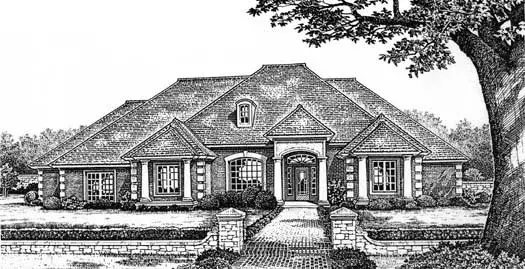 European house plans 8-659 - front exterior, 2,606 sq ft, 3 bed, 2 bath house plans | Monster House Plans