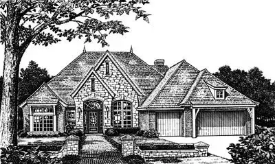 European house plans 8-660 - front exterior, 2,620 sq ft, 4 bed, 3 bath house plans | Monster House Plans