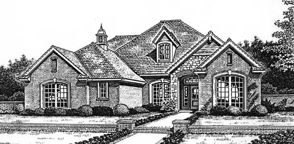 Traditional house plans 8-663 - front exterior, 2,688 sq ft, 4 bed, 3 bath house plans | Monster House Plans