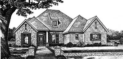 Traditional house plans 8-666 - front exterior, 2,749 sq ft, 4 bed, 3 bath house plans | Monster House Plans