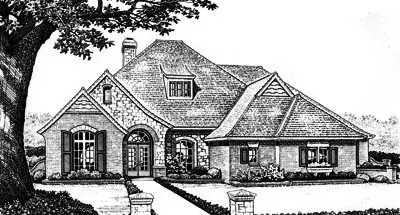 French Country house plans 8-667 - front exterior, 2,862 sq ft, 4 bed, 3 bath house plans | Monster House Plans