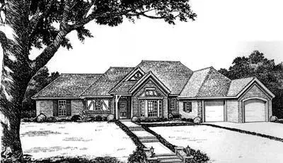 Traditional house plans 8-681 - front exterior, 1,644 sq ft, 3 bed, 2 bath house plans | Monster House Plans