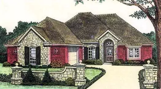 Traditional house plans 8-682 - front exterior, 1,760 sq ft, 3 bed, 2 bath house plans | Monster House Plans