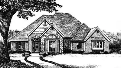 European house plans 8-688 - front exterior, 1,920 sq ft, 3 bed, 2 bath house plans | Monster House Plans