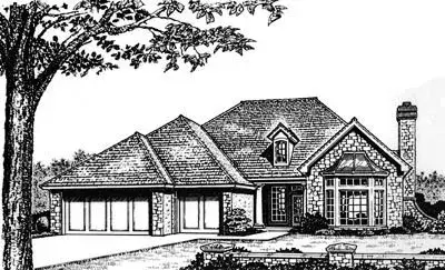 Traditional house plans 8-689 - front exterior, 1,941 sq ft, 3 bed, 2 bath house plans | Monster House Plans