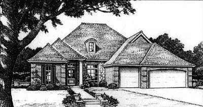 Traditional house plans 8-701 - front exterior, 2,197 sq ft, 4 bed, 3 bath house plans | Monster House Plans