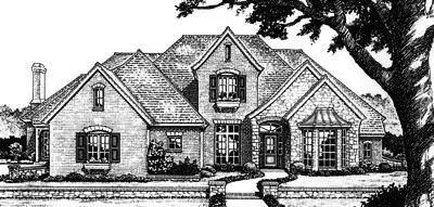 Traditional house plans 8-704 - front exterior, 3,002 sq ft, 4 bed, 3 bath house plans | Monster House Plans