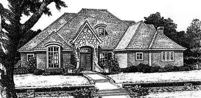Traditional house plans 8-713 - front exterior, 3,258 sq ft, 4 bed, 3 bath house plans | Monster House Plans