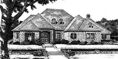 Traditional house plans 8-715 - front exterior, 3,446 sq ft, 4 bed, 3 bath house plans | Monster House Plans