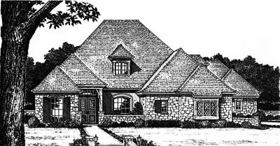 Traditional house plans 8-717 - front exterior, 3,490 sq ft, 4 bed, 3 bath house plans | Monster House Plans