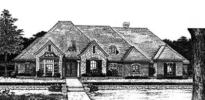 Traditional house plans 8-719 - front exterior, 3,504 sq ft, 4 bed, 3 bath house plans | Monster House Plans