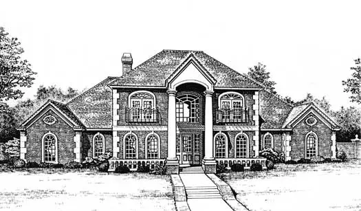 European house plans 8-723 - front exterior, 3,852 sq ft, 4 bed, 3 bath house plans | Monster House Plans
