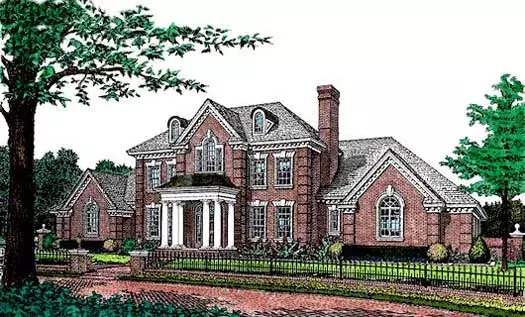 Southern Colonial house plans 8-725 - front exterior, 4,045 sq ft, 5 bed, 4 bath house plans | Monster House Plans