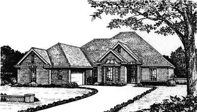 Traditional house plans 8-731 - front exterior, 2,308 sq ft, 4 bed, 3 bath house plans | Monster House Plans