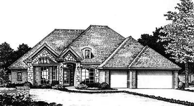 Traditional house plans 8-733 - front exterior, 2,333 sq ft, 4 bed, 2 bath house plans | Monster House Plans