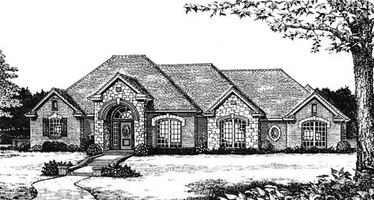 Traditional house plans 8-736 - front exterior, 2,401 sq ft, 3 bed, 2 bath house plans | Monster House Plans