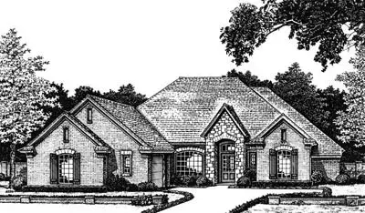 Traditional house plans 8-738 - front exterior, 2,473 sq ft, 3 bed, 2 bath house plans | Monster House Plans