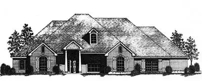 Traditional house plans 8-739 - front exterior, 2,493 sq ft, 4 bed, 3 bath house plans | Monster House Plans