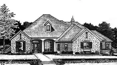 Traditional house plans 8-744 - front exterior, 2,631 sq ft, 4 bed, 3 bath house plans | Monster House Plans