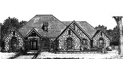 European house plans 8-746 - front exterior, 2,654 sq ft, 3 bed, 2 bath house plans | Monster House Plans