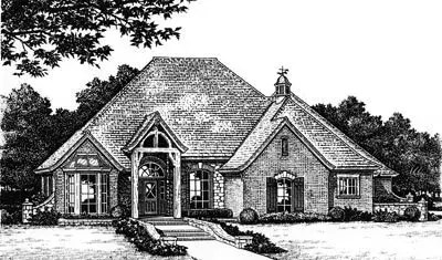Traditional house plans 8-747 - front exterior, 2,660 sq ft, 4 bed, 3 bath house plans | Monster House Plans