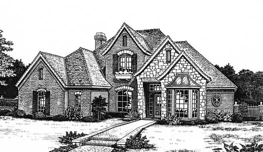 Traditional house plans 8-748 - front exterior, 2,699 sq ft, 4 bed, 3 bath house plans | Monster House Plans