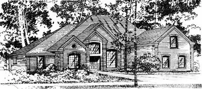 Traditional house plans 8-749 - front exterior, 2,702 sq ft, 3 bed, 3 bath house plans | Monster House Plans