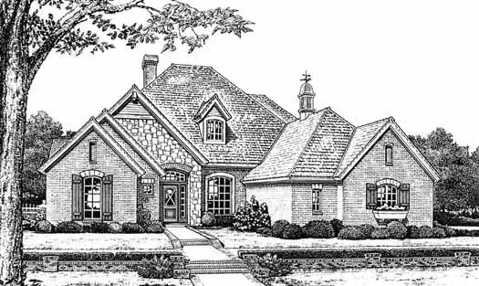 Traditional house plans 8-752 - front exterior, 2,757 sq ft, 4 bed, 3 bath house plans | Monster House Plans